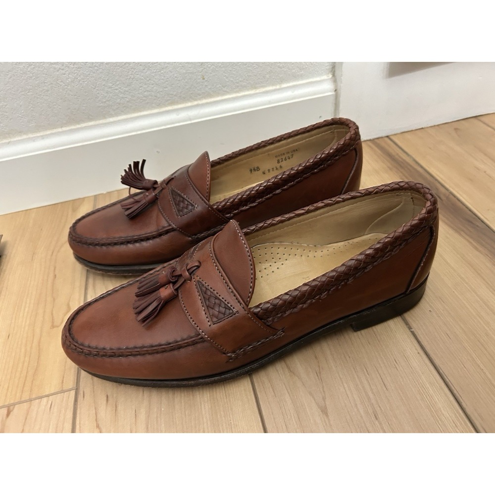 Allen Edmonds Maxfield Men's Tassel Brown Leather Loafers Size 9 1/2 B